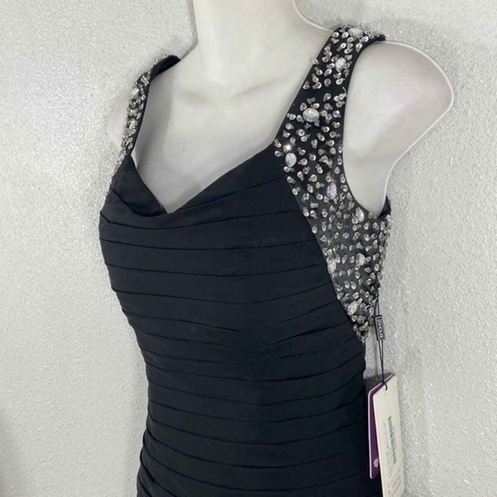 NWT JJ’s House black tiered jewel strap mini dress 4 I8 - Picture 7 of 13